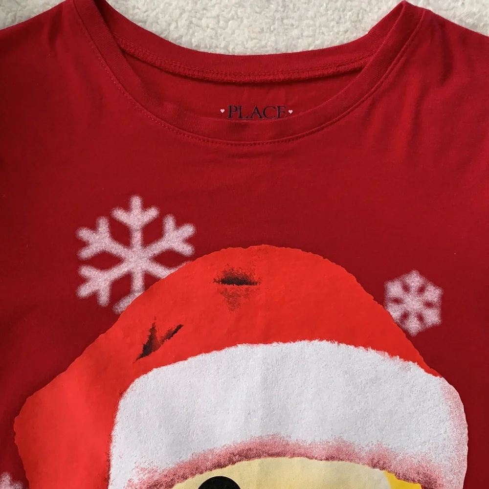 Children’s Place Santa Holiday Red Top 10/12 EUC